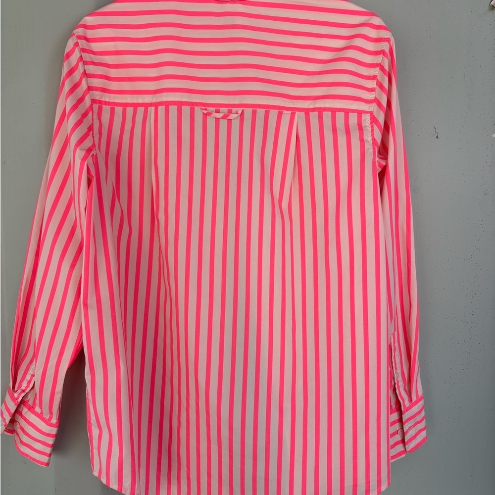 a new day Pink and White Striped Button-Up Blouse - Picture 2 of 6